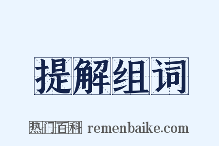 提解组词是什么意思的图片